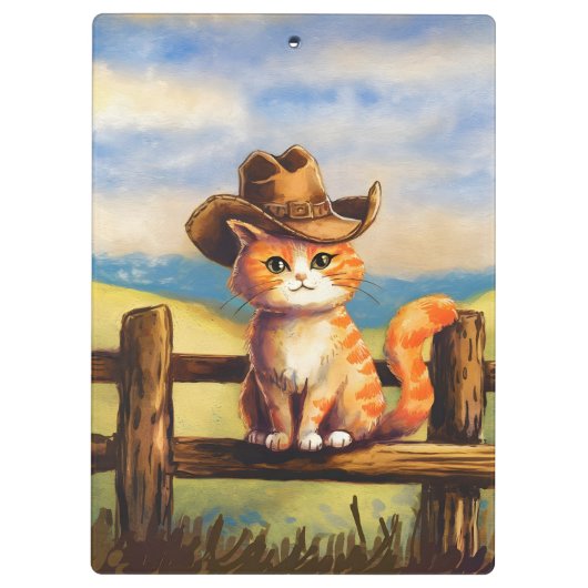 Watercolor Painted Cat Dad Klembord (Achterkant)