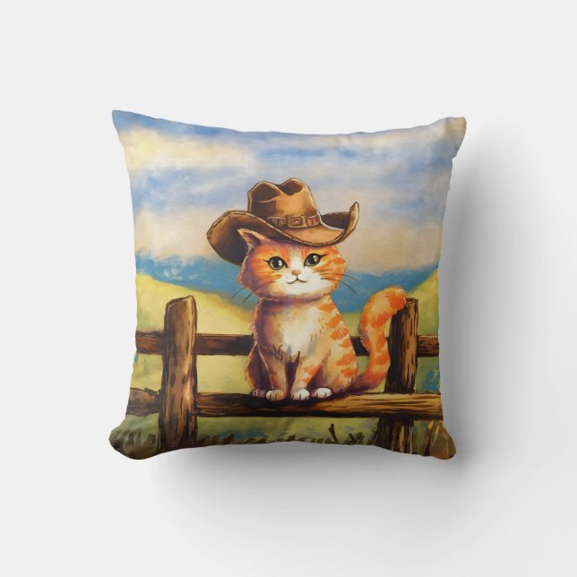 Watercolor Painted Cat Dad Kussen (Voorkant)