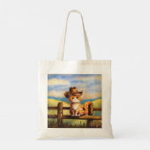 Watercolor painted Cat Dad Tote Bag (Achterkant)