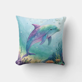 Watercolor painted dolphin kussen