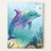 Watercolor painted dolphin planner (Achterkant)