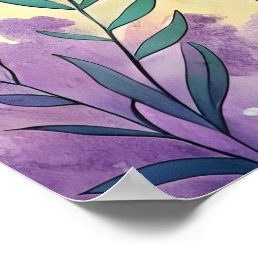 Watercolor painted dolphin poster (Hoek)