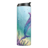 Watercolor painted dolphin thermosbeker (Gedraaid links)