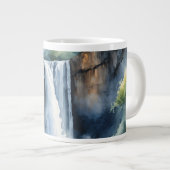 Watercolor painted waterfall grote koffiekop (Voorkant rechts)