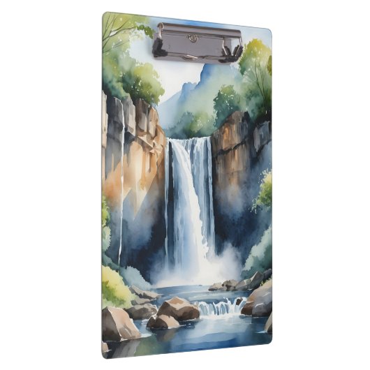 Watercolor painted waterfall klembord (Rechts)
