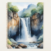 Watercolor painted waterfall planner (Voorkant)