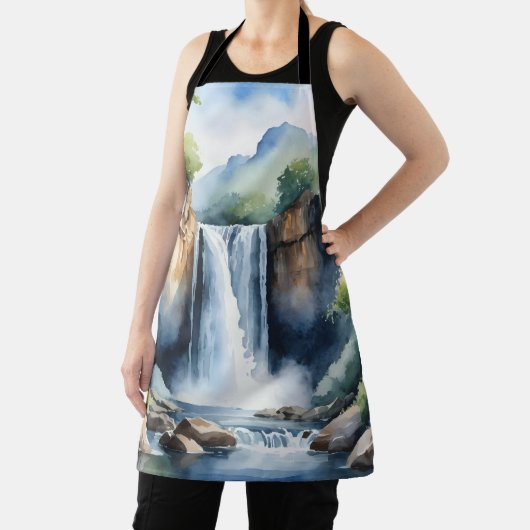 Watercolor painted waterfall schort (Insitu)