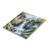 Watercolor painted waterfall tegeltje (Zijkant)