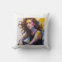 Watercolor painted woman