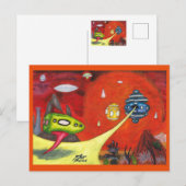 Watercolor Painting Science Fiction Dimension Art Feestdagenkaart (Voorkant / Achterkant)