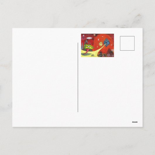 Watercolor Painting Science Fiction Dimension Art Feestdagenkaart (Achterkant)