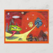 Watercolor Painting Science Fiction Dimension Art Feestdagenkaart (Voorkant)