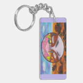Watercolor Painting Science Fiction Dimension Art Sleutelhanger (Voorkant Links)