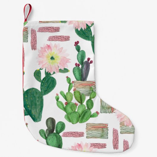 Watercolor painting seamless pattern. Watercolour Kleine Kerstsok (Voorkant)