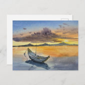 Watercolor Painting Sunset scene Briefkaart (Voorkant / Achterkant)