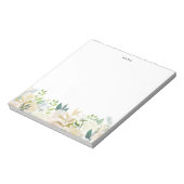 Watercolor Pale Peonies Gold Foil Custom Floral Notitieblok (Linkerzijde)