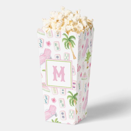 Watercolor Palm Beach Mahjong Popcorn Bedankdoosjes (Popped)