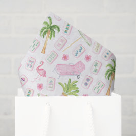 Watercolor Palm Beach Mahjong Tissuepapier