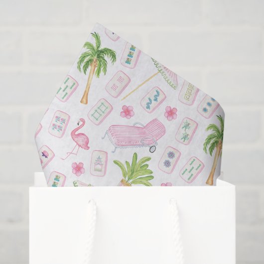 Watercolor Palm Beach Mahjong Tissuepapier (Cadeauzakje)