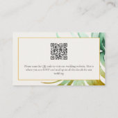 Watercolor Palm Destination Wedding QR Code Detail Informatiekaartje (Achterkant)