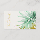 Watercolor Palm Destination Wedding QR Code Detail Informatiekaartje (Voorkant)