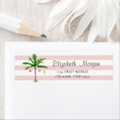 Watercolor Palm Kerstmis, Strepen Etiket (Insitu)