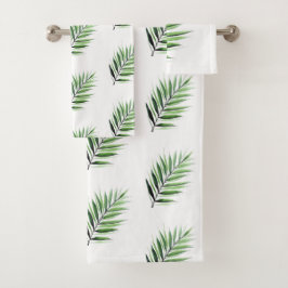 Watercolor Palm Pattern Bad Handdoek