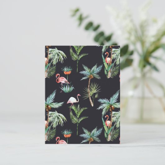 Watercolor Palm Pattern Briefkaart (Staand voorkant)