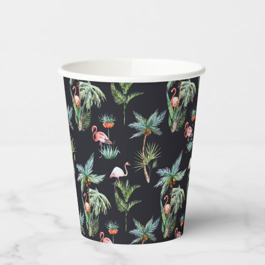 Watercolor Palm Pattern Papieren Bekers (Links)