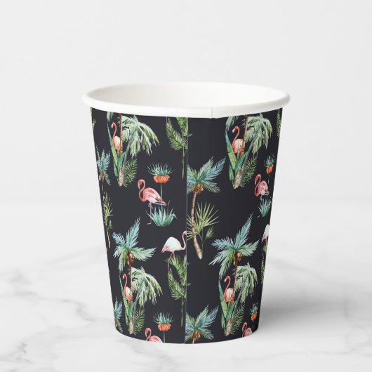 Watercolor Palm Pattern Papieren Bekers (Rechts)