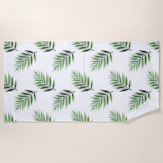 Watercolor Palm Pattern Strandlaken (Voorkant)