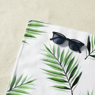 Watercolor Palm Pattern Strandlaken