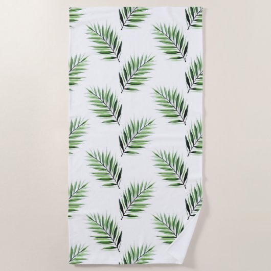 Watercolor Palm Pattern Strandlaken (Voorkant)