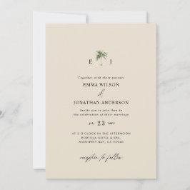 Watercolor Palm Tree Destination coastal Wedding  Kaart