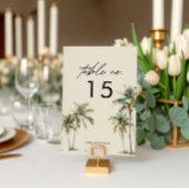 Watercolor Palm Tree Wedding coastal desination Kaart