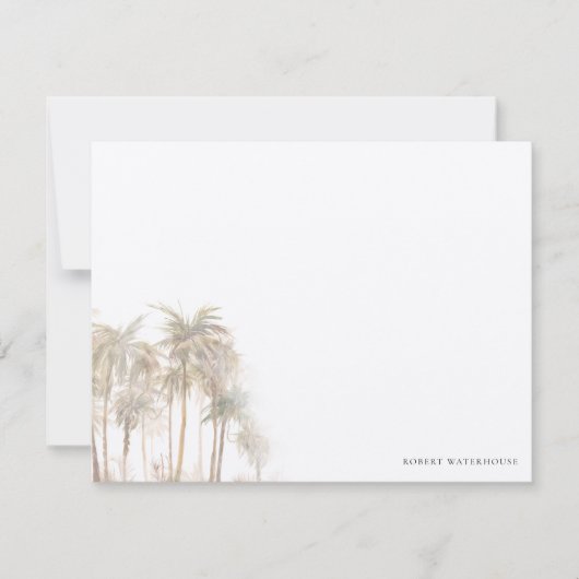 Watercolor Palm Trees Personalized Thank You Notitiekaartje (Voorkant)