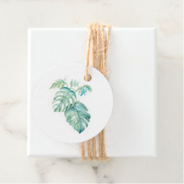Watercolor Palmblad Favor Tags Bedankjes Labels