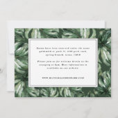 Watercolor palmblad gebladerte trouwdetails aankondiging (Achterkant)