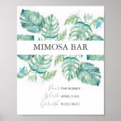 Watercolor Palmbladeren Mimosa Bar Poster (Voorkant)