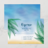 Watercolor Palmbladeren RSVP Kaartje (Voorkant / Achterkant)