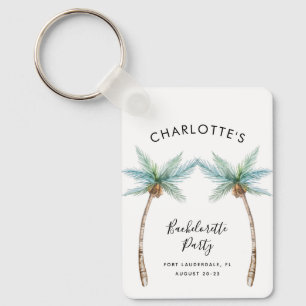 Watercolor Palmbomen Bachelorette Feest Swag Sleutelhanger