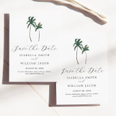 Watercolor Palmbomen Bewaar de Datum Save The Date