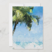 Watercolor Palmbomen Bruids Douche Uitnodiging (Achterkant)