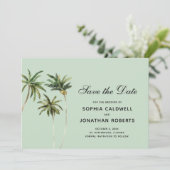 Watercolor Palmbomen Eenvoudig Tropisch Save The Date (Staand voorkant)