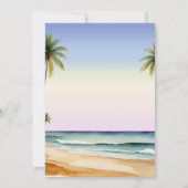 Watercolor Palmbomen Eiland Bruidsmeisjesfeest Kaart (Achterkant)