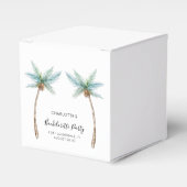 Watercolor Palmbomen Script Meidenavakantie Bedankdoosjes (Voorkant Zijde)