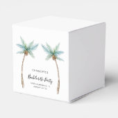 Watercolor Palmbomen Script Meidenavakantie Bedankdoosjes (Achterkant)