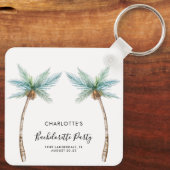 Watercolor Palmbomen Script Meidenavakantie Sleutelhanger (Achterkant)