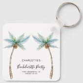 Watercolor Palmbomen Script Meidenavakantie Sleutelhanger (Achterkant)