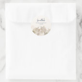 Watercolor Palmboom Script Trouw Dank Je Ronde Sticker (Tas)